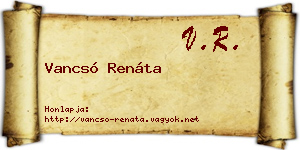 Vancsó Renáta névjegykártya